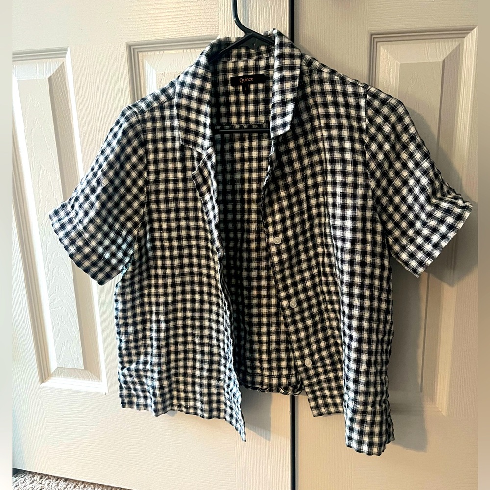 EUC quince linen short sleeve shirt